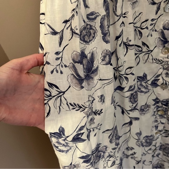 Cynthia Rowley White and Blue Linen Dress - Picture 4 of 7